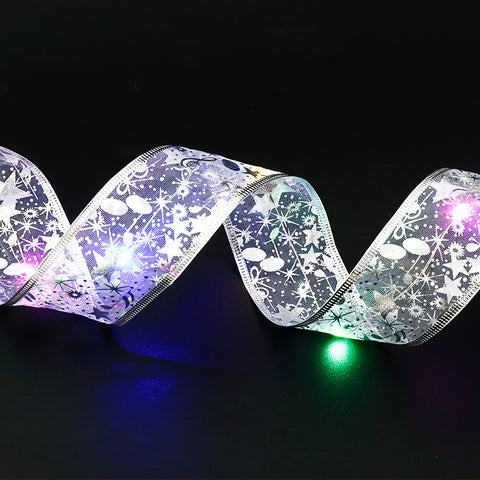 Christmas Ribbon Bow Tie String Lights