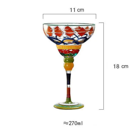 Hand Painted Margarita Glass