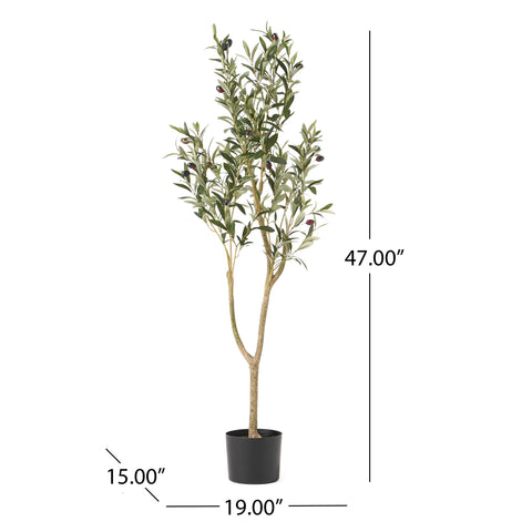 47" Artificial Olive Tree in Pot