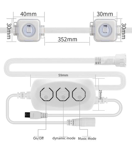 Smart Permanent Outdoor Lights, 100ft with 60 LED RGB String Lights