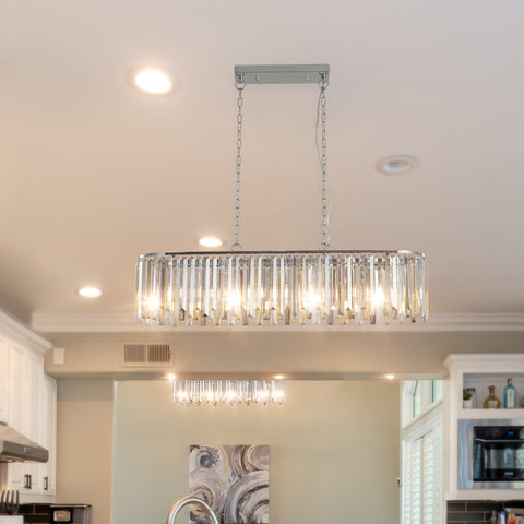 Crystal Oval Ceiling Chandelier