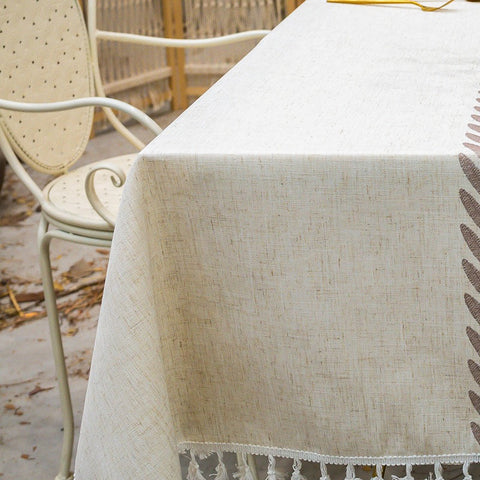 Elegant Linen Rectangle Tablecloth