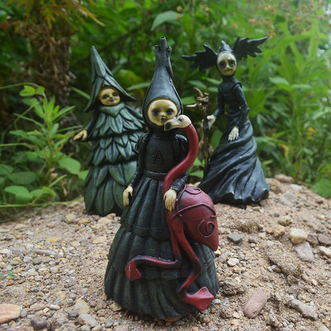 Halloween Witch Statue Waterproof Resin