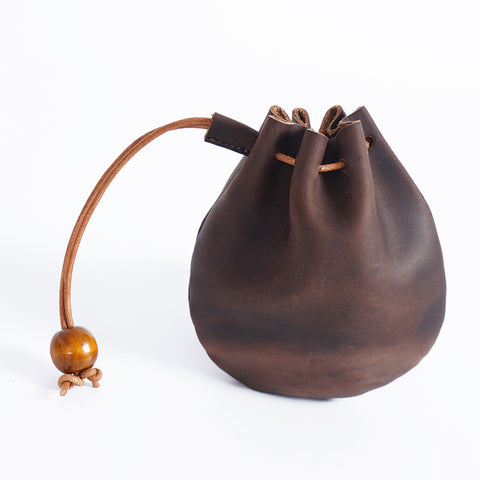 Leather Drawstring Coin Purse