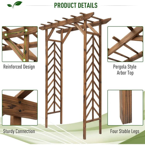 Wooden Garden Arbor Arch Trellis