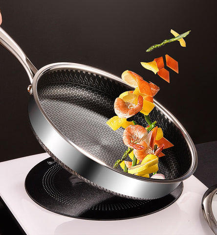 8-Inch Stainless Steel Nonstick Frying Pan with Honeycomb Coating