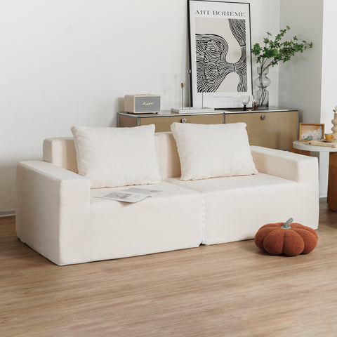 Convertible Living Room Foam Sofa Loveseat with No Installation