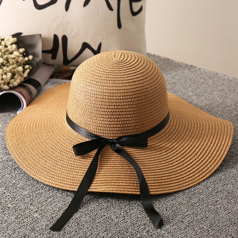 Foldable Wide Brim Straw Beach Sun Hat