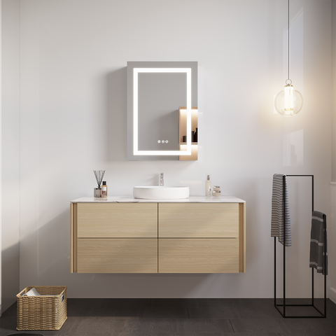 20 x 26 inch LED Bathroom Medicine Cabinet with Mirror (Left Door)