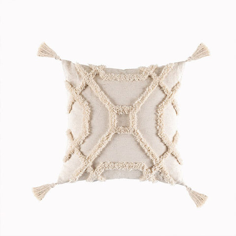 Boho Tassel Pillowcase ( 17"x17" )