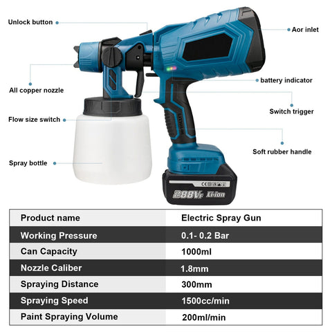 1000ML Cordless Paint Sprayer