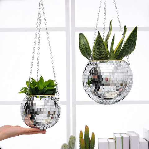 Mirror Ball Hanging Planter