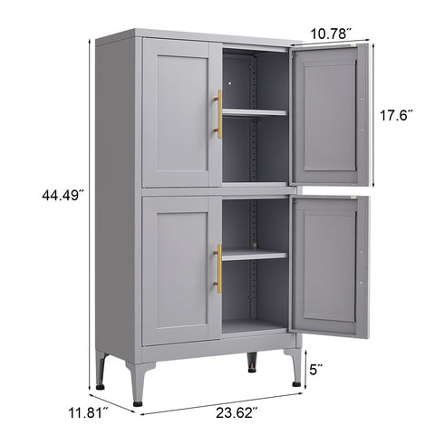 Gray Metal Kitchen Storage Cabinet