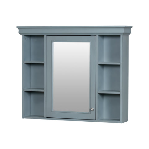 Blue Wall Mounted Bathroom Storage Cabinet with Mirror