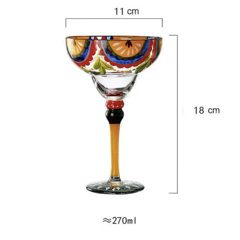 Hand Painted Margarita Glass