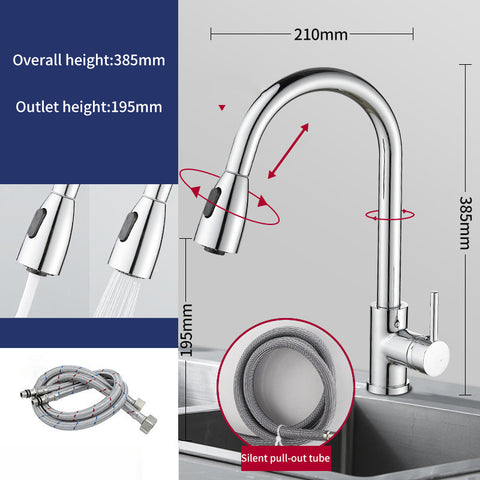 Kitchen Pull-Out Faucet with 360° Rotation