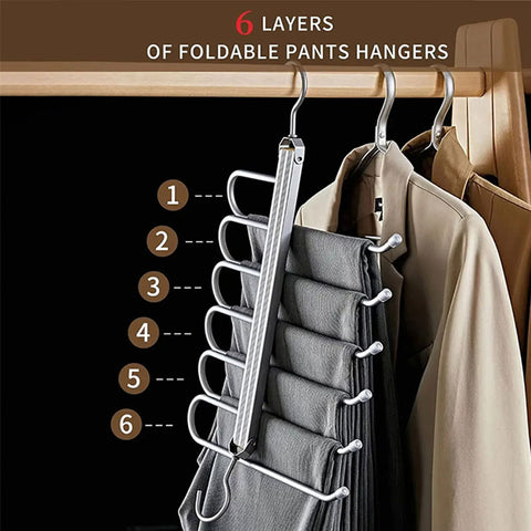 2 PACKS Retractable Folding Pants Rack