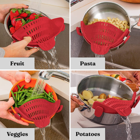 Clip-On Silicone Strainer for All Pots and Pans