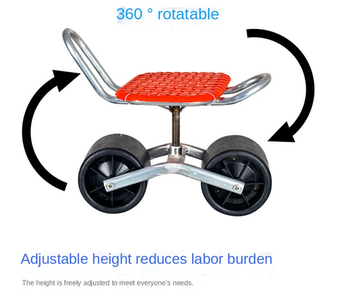 Rotating Garden Work Seat with Wheels