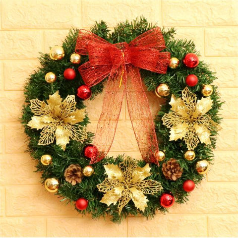 Festive Rattan Ring Wreaths Door Decorations