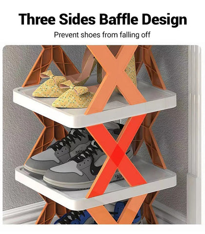 Shoe Storage 2-9 Tier Vertical Shoe Rack | Multi-Layer Folding Shoe Rack