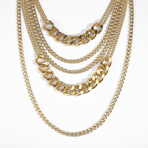 Chunky Punk Chain Statement Collar Necklace for Women