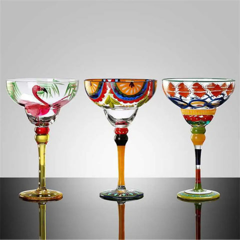 Hand Painted Margarita Glass