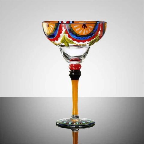 Hand Painted Margarita Glass