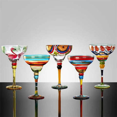 Hand Painted Margarita Glass