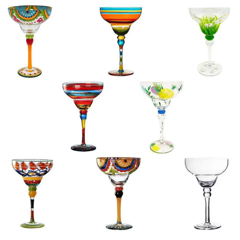 Hand Painted Margarita Glass