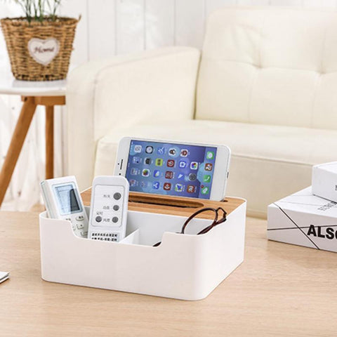 Tissue Box with Phone Slot & Storage