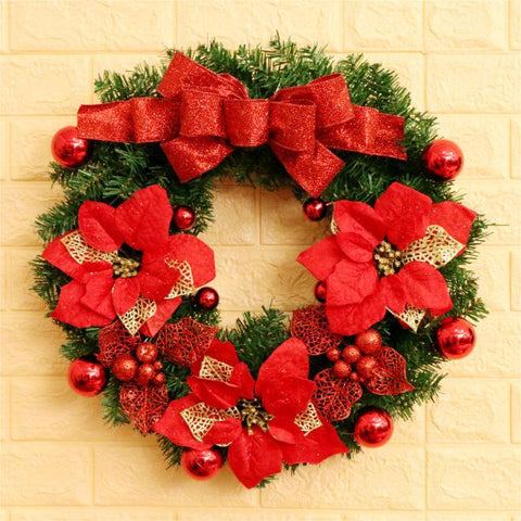 Festive Rattan Ring Wreaths Door Decorations