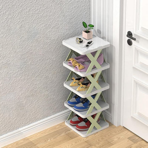 Shoe Storage 2-9 Tier Vertical Shoe Rack | Multi-Layer Folding Shoe Rack