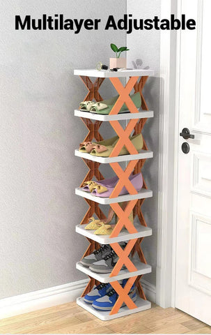 Shoe Storage 2-9 Tier Vertical Shoe Rack | Multi-Layer Folding Shoe Rack