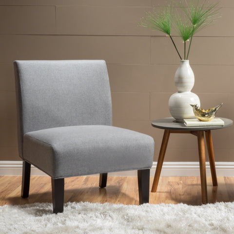 Contemporary Gray Fabric Accent Chair