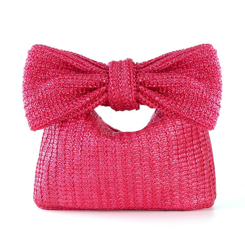 Bow Straw Clutch Purses for Women