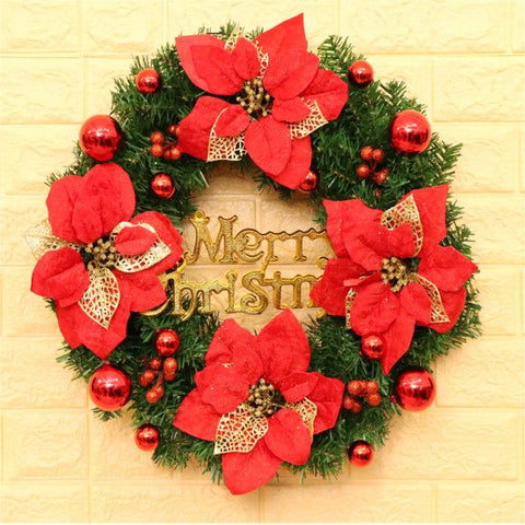 Festive Rattan Ring Wreaths Door Decorations