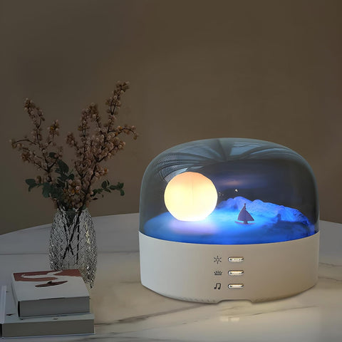 Bluetooth Speaker Bedside Lamp with Moon Atmosphere