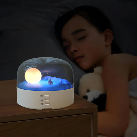 Bluetooth Speaker Bedside Lamp with Moon Atmosphere